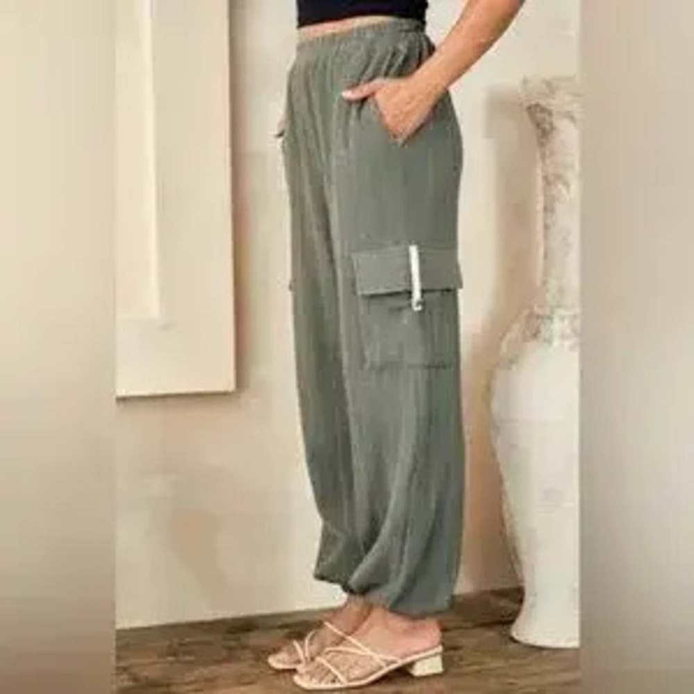 Hailey & Co Textured Rib Cargo Pants - Picture 5 of 5